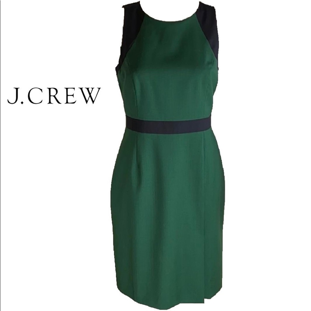J. Crew Forest Green and Black Suit Dress